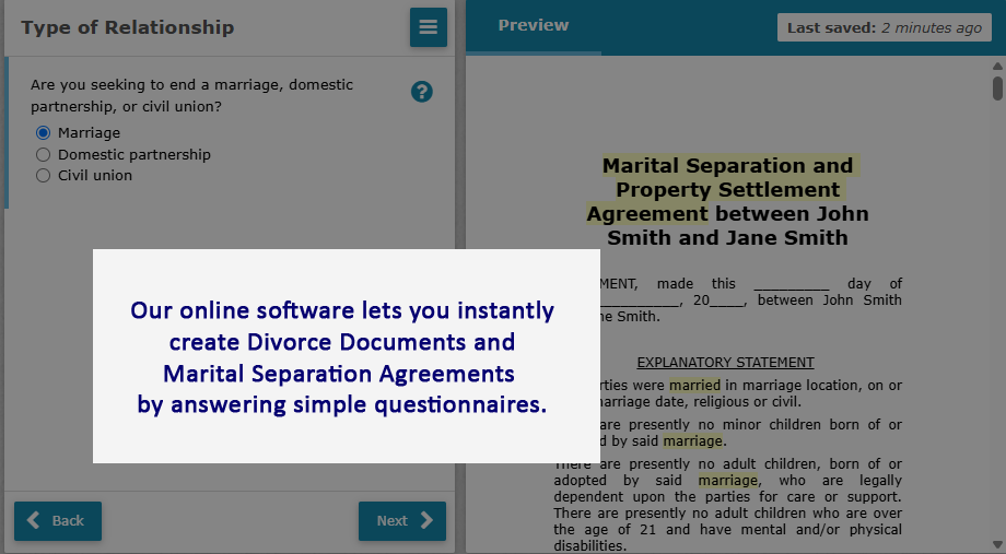 Online Divorce Documents
